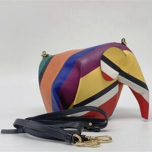 Loewe Multicolor Striped Elephant Crossbody Bag